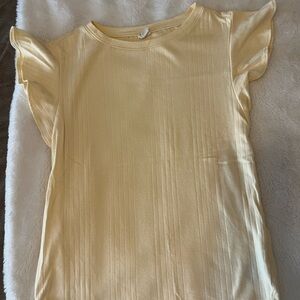 GAP Light Yellow Ruffled Sleeve Tee sz S